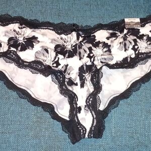 Cacique Black and White Floral Lace Panty